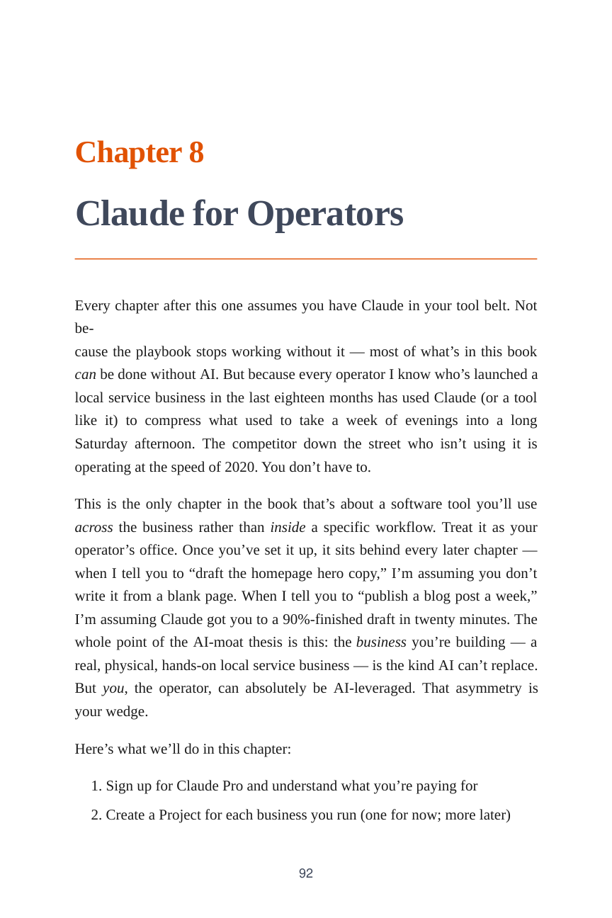 Chapter 8 — Claude for Operators
